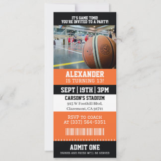 Basketball Ticket Birthday Invitation