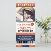 Basketball Ticket Birthday Invites (Standing Front)