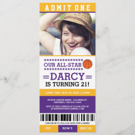 Basketball Ticket Birthday Invites