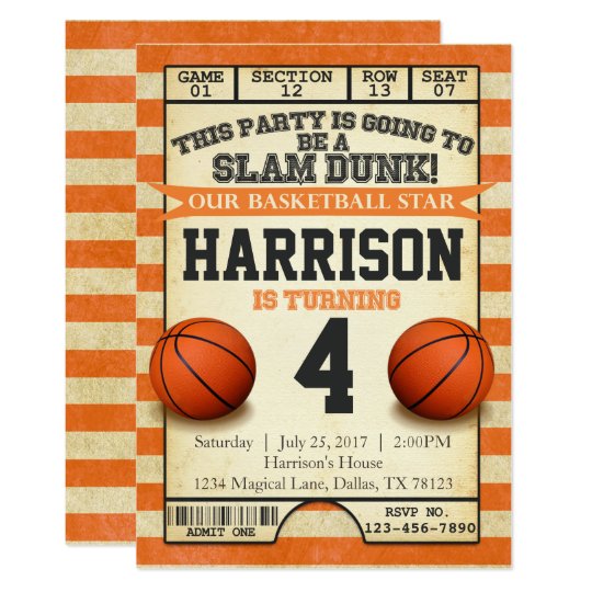 basketball ticket birthday party invitation invite zazzle com