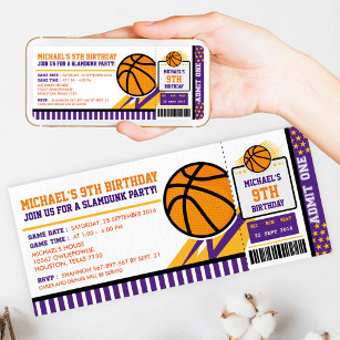 Los Angeles Lakers Basketball Ticket Style Invitation