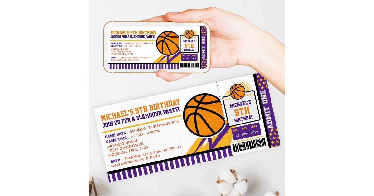 Lakers Birthday Invitation Template to Print at Home DIY