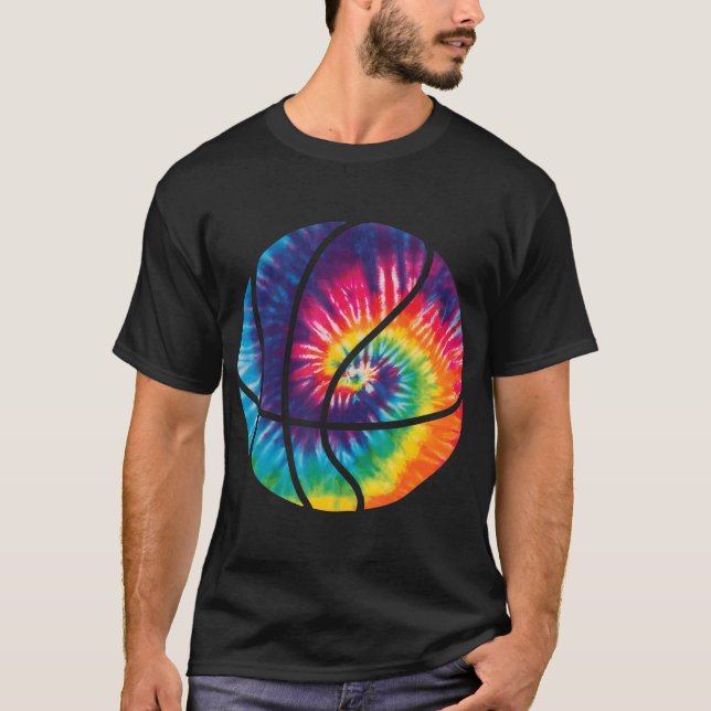 Basketball Tie Dye Awesome Sports Rainbow Trippy G T-Shirt (Front)