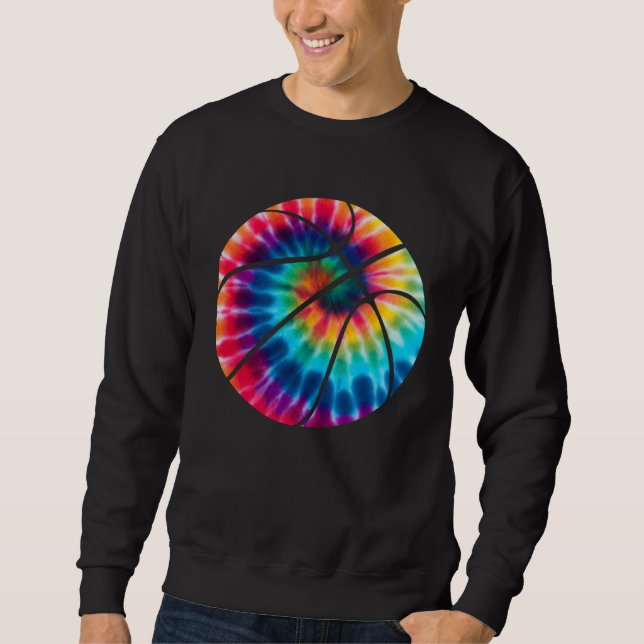 Basketball Tie Dye  Rainbow Trippy Hippie Vintage  Sweatshirt (Front)