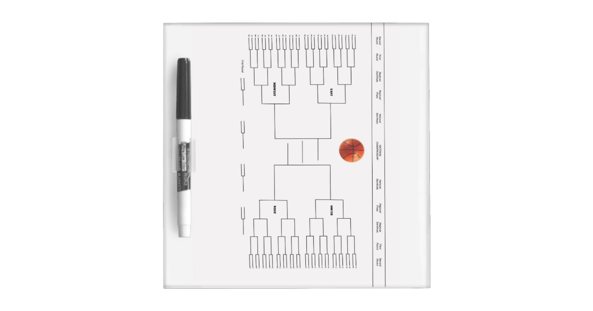 Basketball Tournament Bracket DryErase Board Zazzle