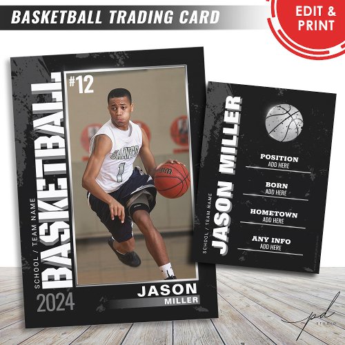 Basketball Trading Card Basketball Player Card 