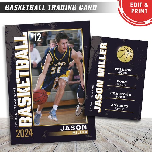 Basketball Trading Card Basketball Player Card