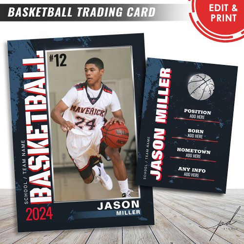 Basketball Trading Card Basketball Player Card