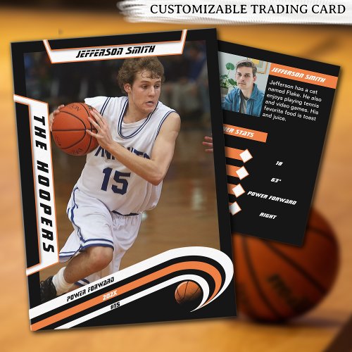 Basketball Trading Card in Lively Orange