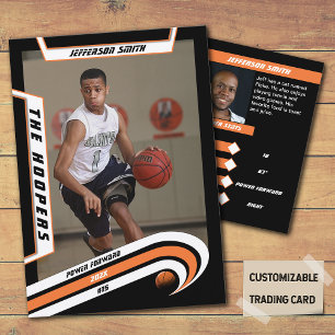 Basketball Trading Card in Lively Orange