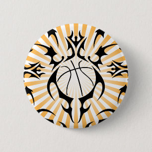 basketball. tribal. button