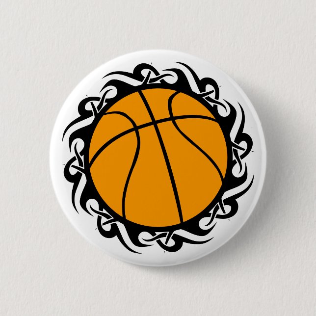 basketball. tribal. button (Front)