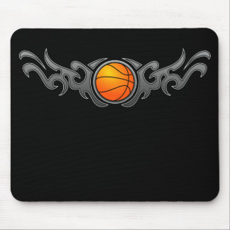 Basketball Tribal Flames Grey Mousepad