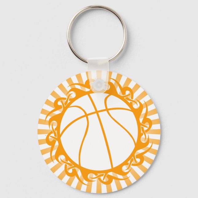 basketball. tribal. keychain (Front)