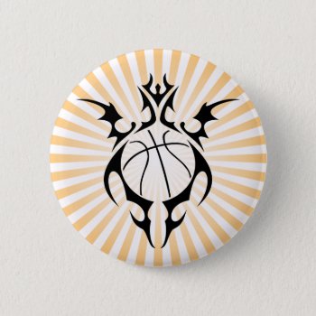 Basketball. Tribal. Pinback Button by asyrum at Zazzle