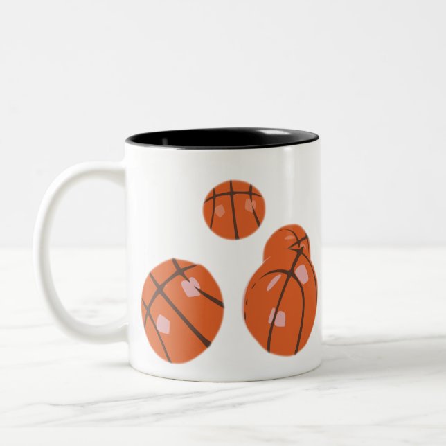 basketball Two-Tone coffee mug (Left)