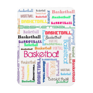 Basketball Typography Flexible Photo Magnet