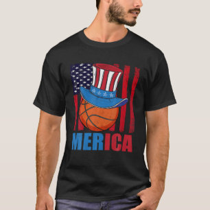 Basketball Uncle Sam 4th Of July Boys Kids Teens D T-Shirt