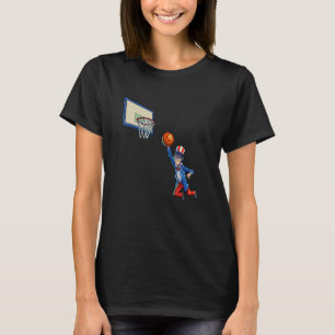 Basketball Uncle Sam 4th Of July  Men Boy American T-Shirt