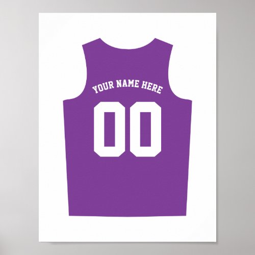 Basketball Uniform Poster Personalize Purple