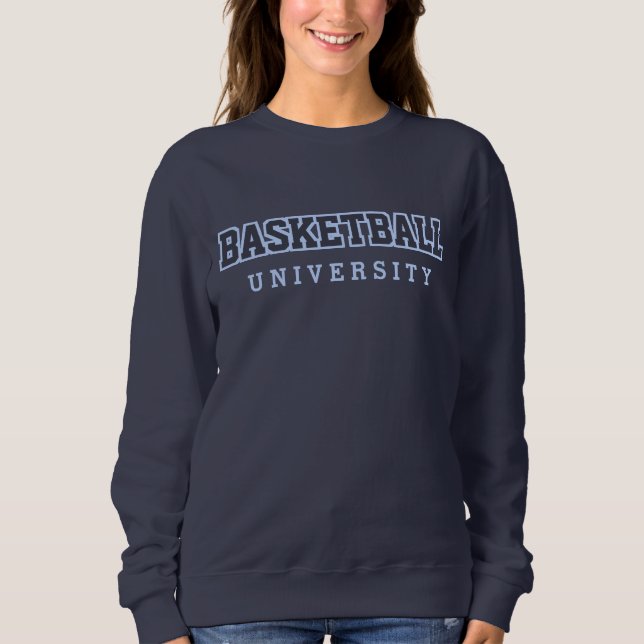 Basketball University Funny Parody University Logo Sweatshirt (Front)