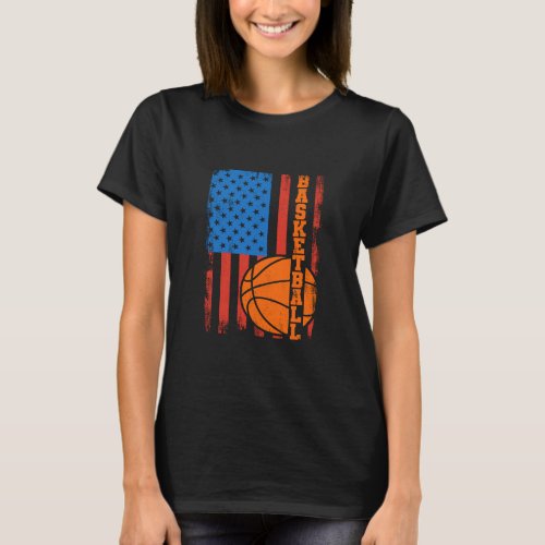 Basketball USA Flag Patriotic Basketballer US Bask T_Shirt