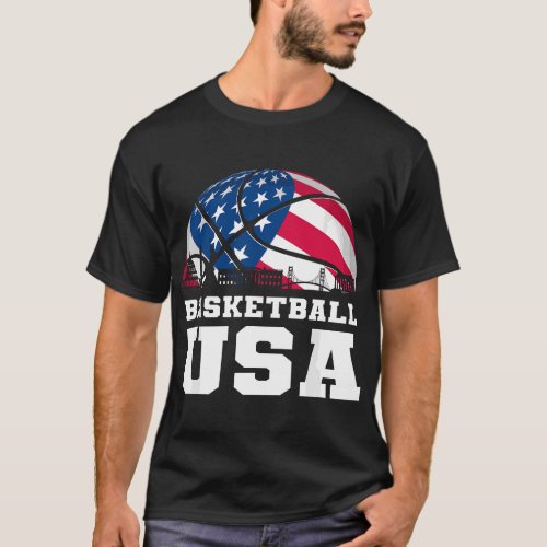 Basketball USA Support the Team T USA Flag Dream T_Shirt