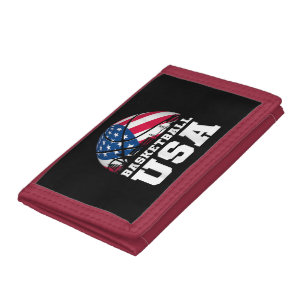 Basketball USA Support the Team Tshirt USA Flag Dr Trifold Wallet