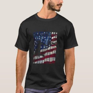 Basketball USA Vintage American Flag T-Shirt