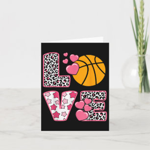 Basketball Valentine Love With Heart Valentines Da Card