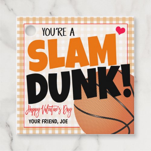 Basketball Valentines Boy Gift Tag