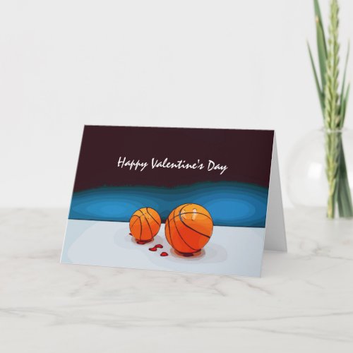 Basketball Valentines Day Basketball with love Card