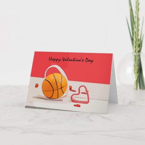 Basketball Valentines Day Basketball with love Card