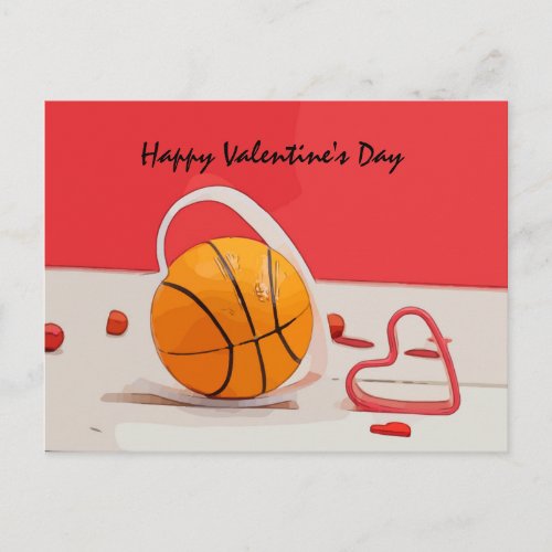 Basketball Valentines Day Basketball with love Postcard