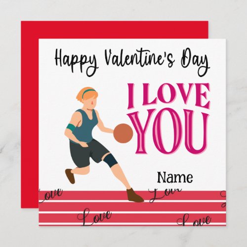 Basketball Valentines Day from Player with love C Card