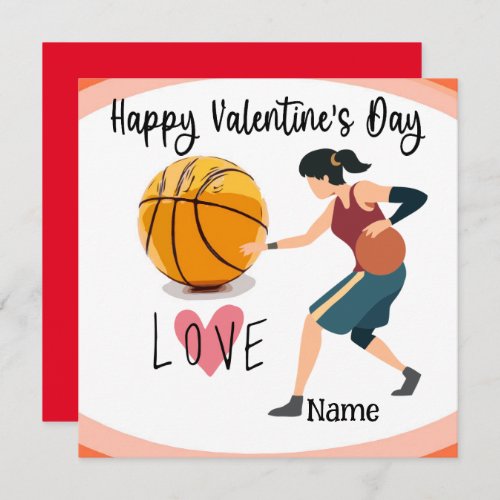Basketball Valentines Day from Player with love   Card