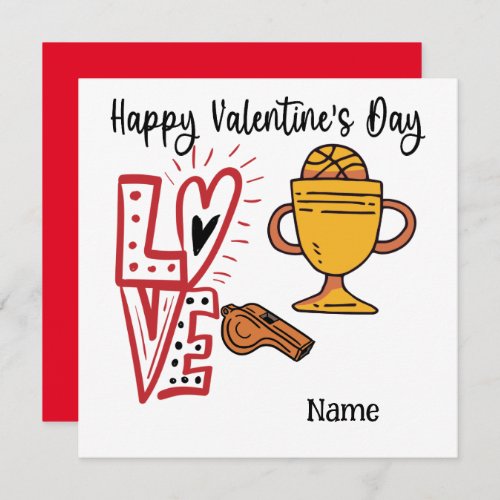 Basketball Valentines Day from Player with love   Card