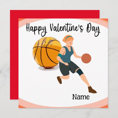 Basketball Valentines Day from Player with love  Card