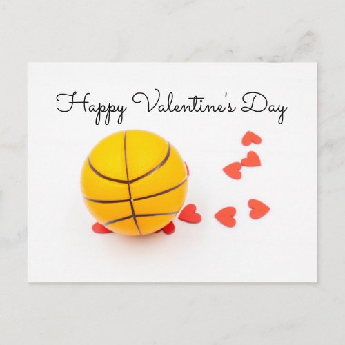 Basketball Valentines Day with red heart love Postcard