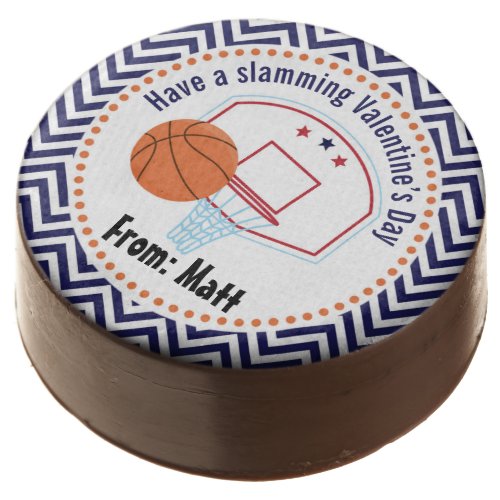 Basketball Valentines School Personalized Name Chocolate Covered Oreo