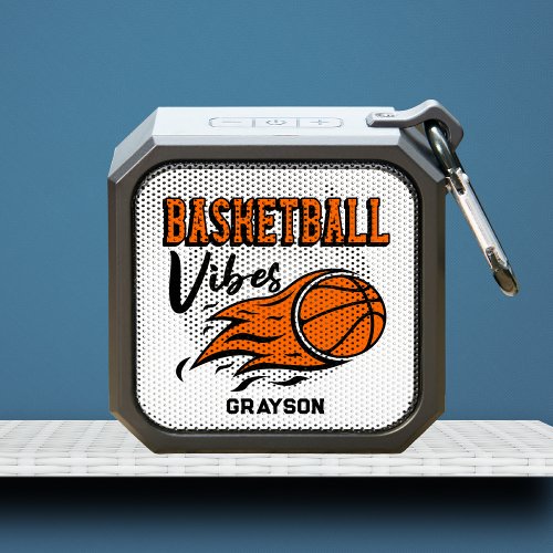 Basketball Vibes Sports Personalized Name Bluetooth Speaker