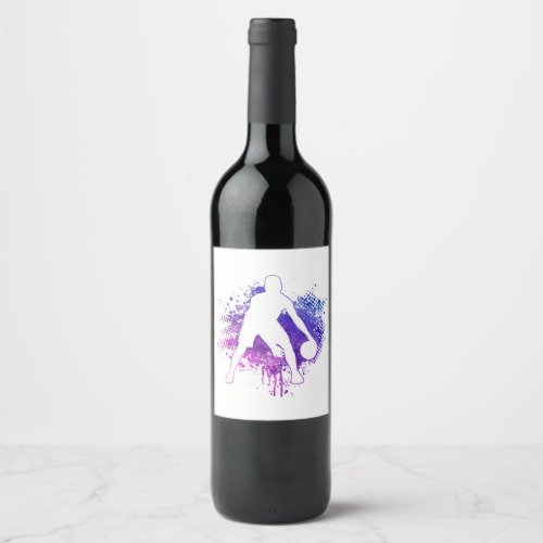 Basketball Vintage Bball Player Coach Sports Balle Wine Label