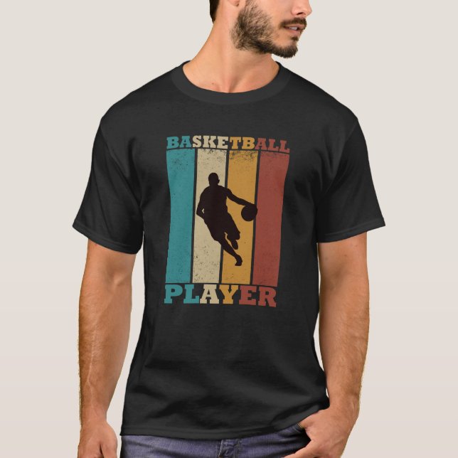 Basketball vintage player dribbling  T-Shirt (Front)
