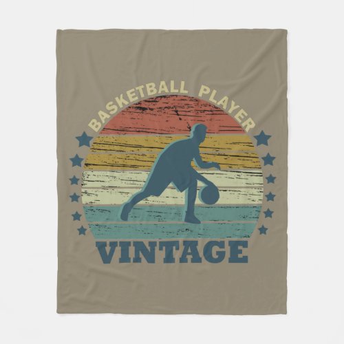 basketball vintage player fleece blanket