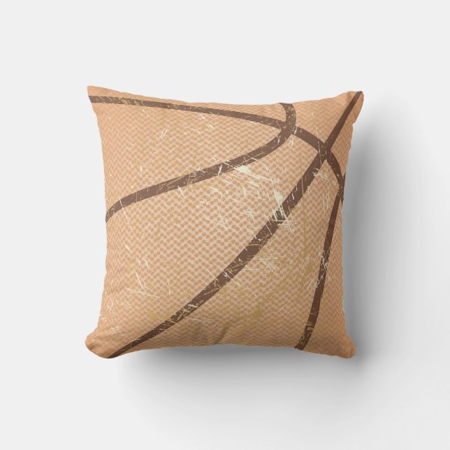 basketball vintage throw pillow (Front)
