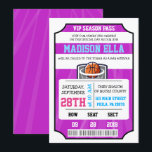 BASKETBALL VIP TICKET Bar Bat Mitzvah Invitation<br><div class="desc">You can make this invite ANY color by simply changing the background color! 
Email me requests at marlalove@hotmail.com</div>