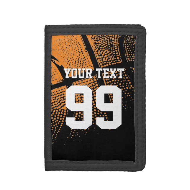 Basketball wallets with custom jersey number (Front Vertical)