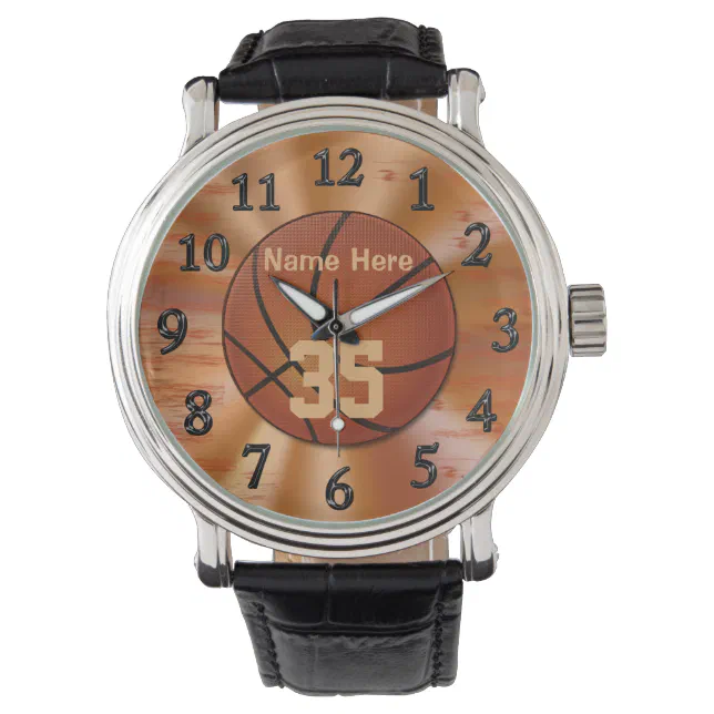 Basketball Watches for Men NAME and Jersey NUMBER Zazzle