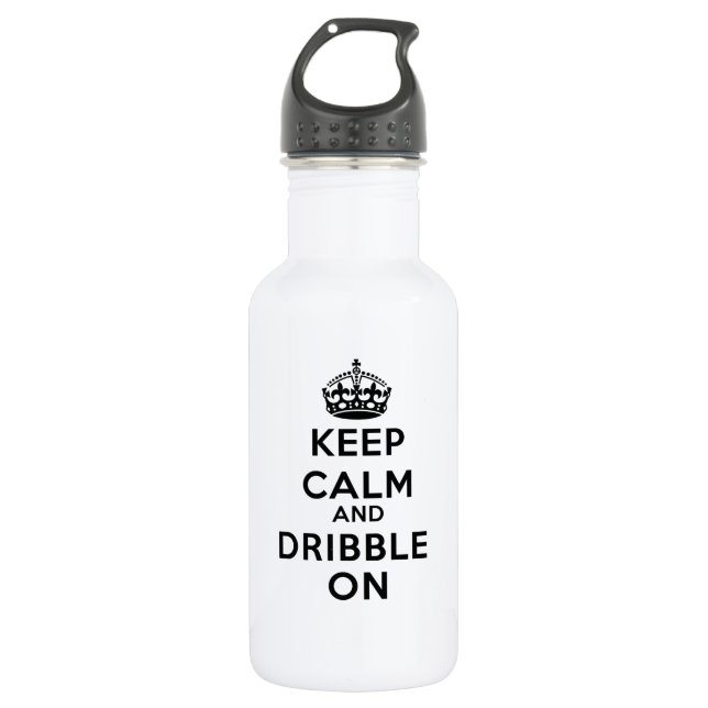 BASKETBALL WATER BOTTLE DRIBBLE ON.  cl White bt (Front)