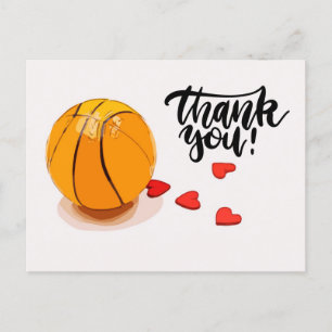 Basketball Wedding Thank you Postcard